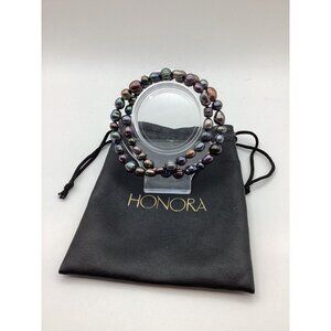 Honora Fine Fresh Water Purple Baroque Pearl Bracelets w Gift Bag-2 pc